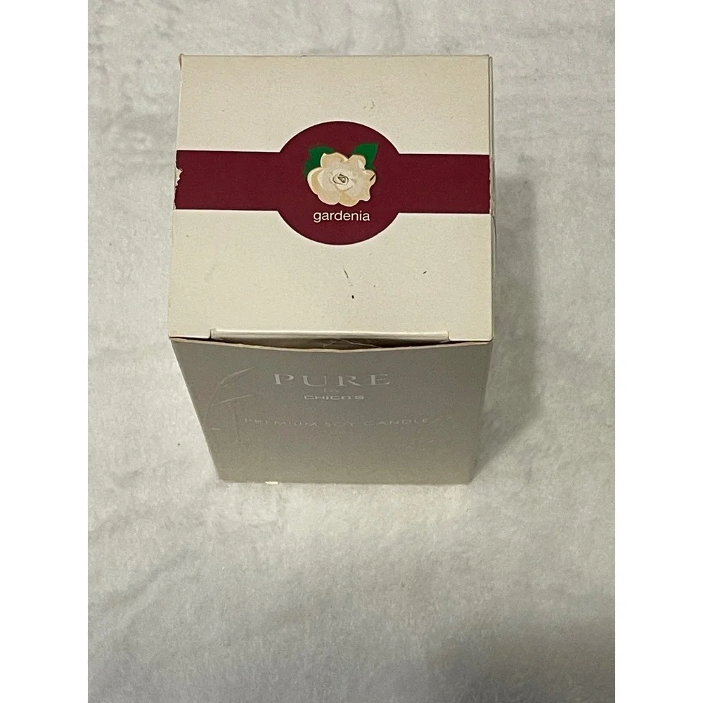 Pure by‎ Chico's Gardenia Premium Soy Candle 10 oz Glass Jar Boxed